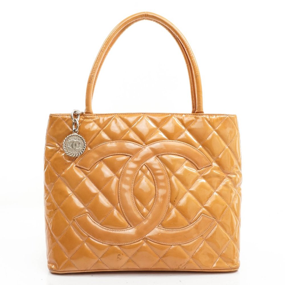 Auth Chanel Medallion Tote Bag Orange #20229C46